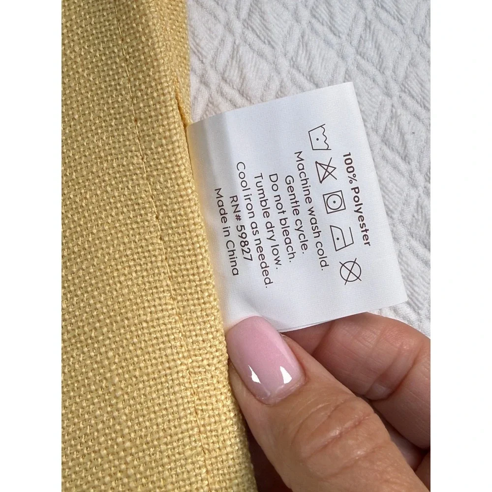 Laura Ashley Yellow Rectangular Tablecloth‎ 58x84 Solid Textured Woven Polyester